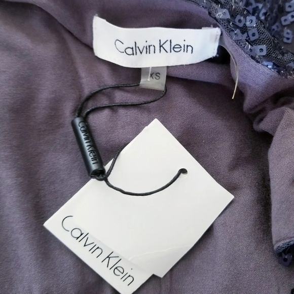 💥NWT💥 CALVIN KLEIN BLUE SEQUIN COCKTAIL DRESS SZ XS RV $139 - Picture 7 of 7